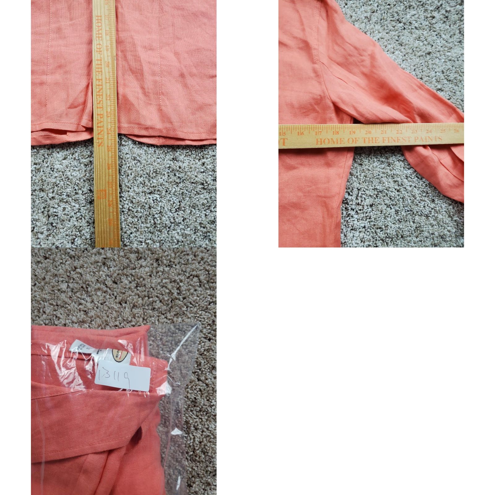 Talbots Talbots Jacket Womens 10 Orange Irish Linen Button Front Half Sleeve Size L / US 10 / IT 46 - 8 Thumbnail