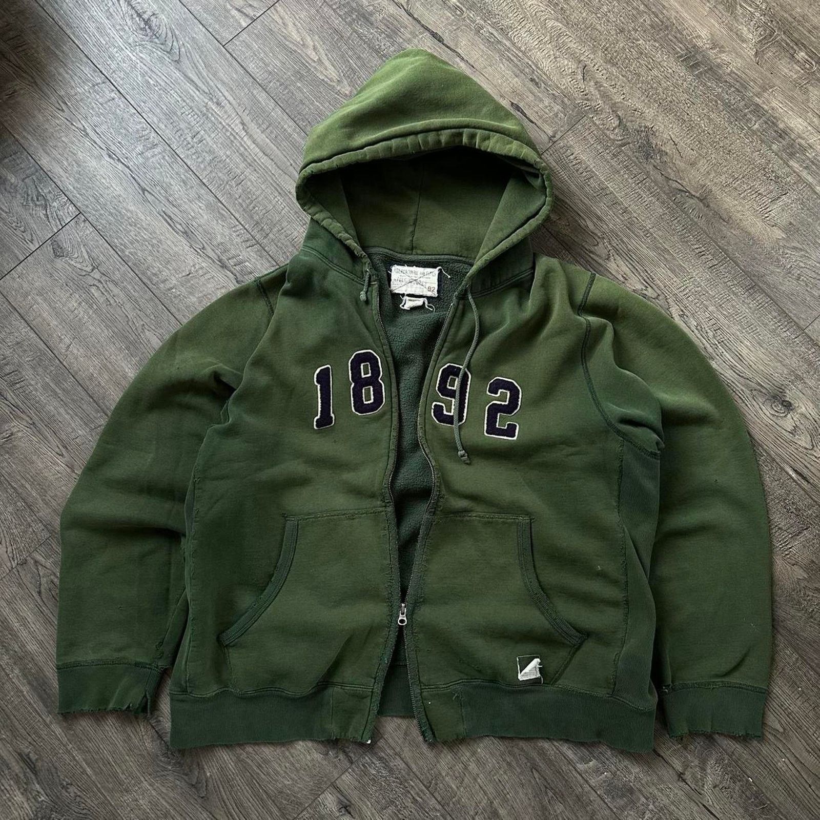 Abercrombie & Fitch × Vintage Vintage 00s Thrashed Cotton Abercrombie & Fitch ZipUp Hoodie Size US XL / EU 56 / 4 - 1 Thumbnail