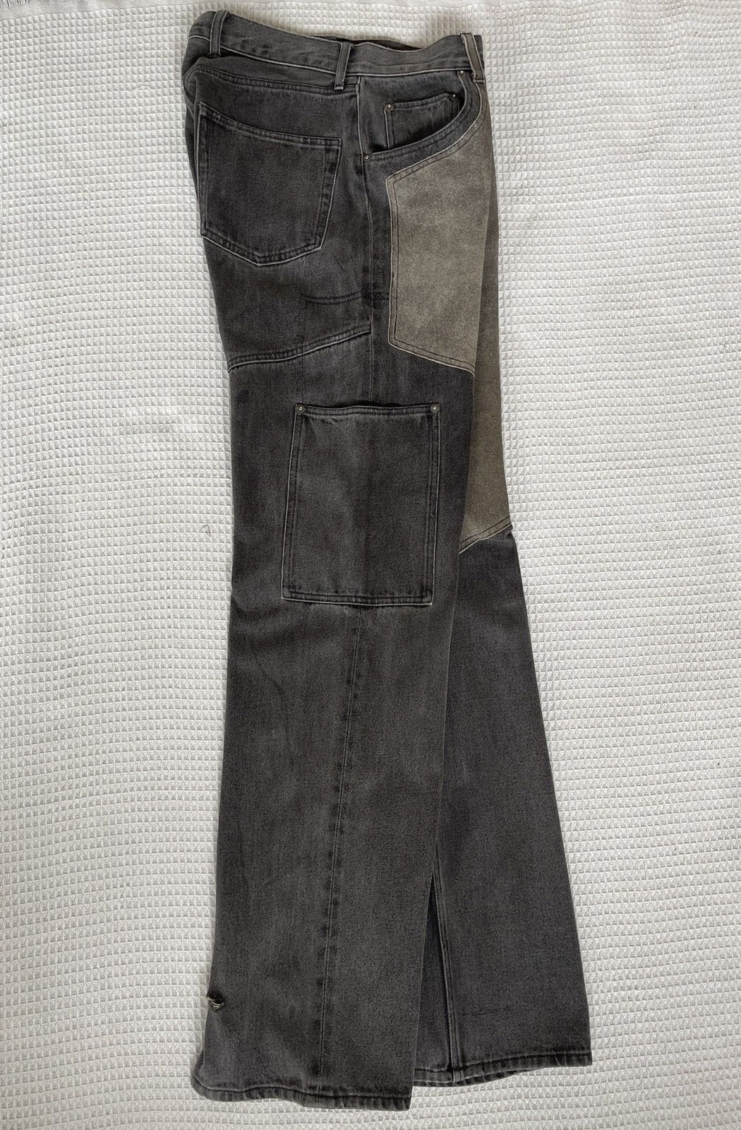 PPFM Vintage’90s🔥PPFM🔥Double Knee Leather Part CowHide Jeans Size US 31 - 8 Thumbnail