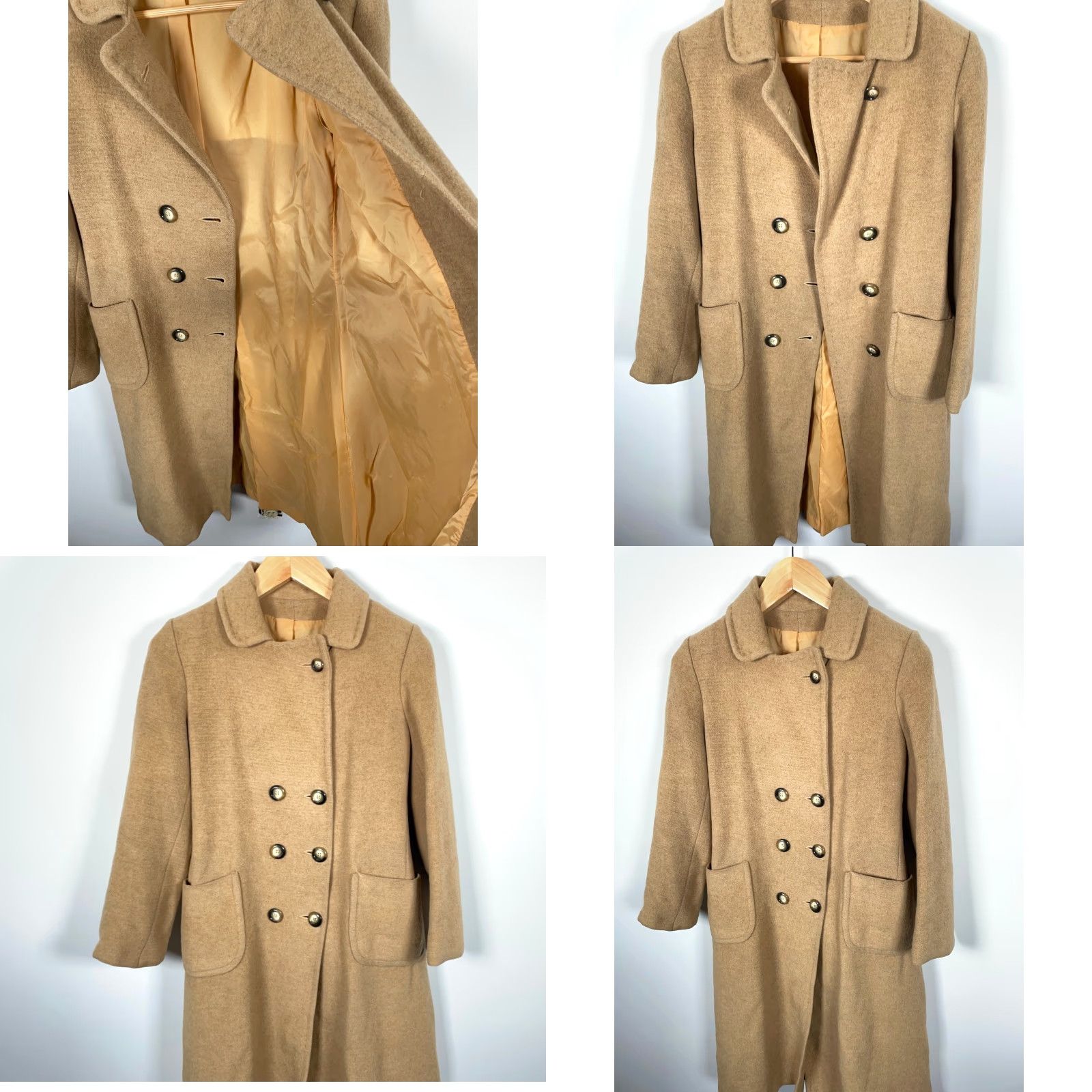 Camel VINTAGE Ullmann Camel Hair Double Breasted Belted Trench Coat Women's 6 / Small Beige Coat Size M / US 6-8 / IT 42-44 - 9 Thumbnail