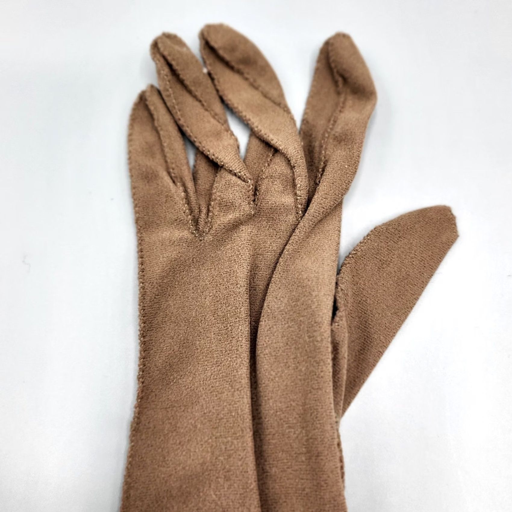 Vintage VINTAGE Brown Opera Gloves Womens One Size Stretch Formal Size ONE SIZE - 3 Thumbnail