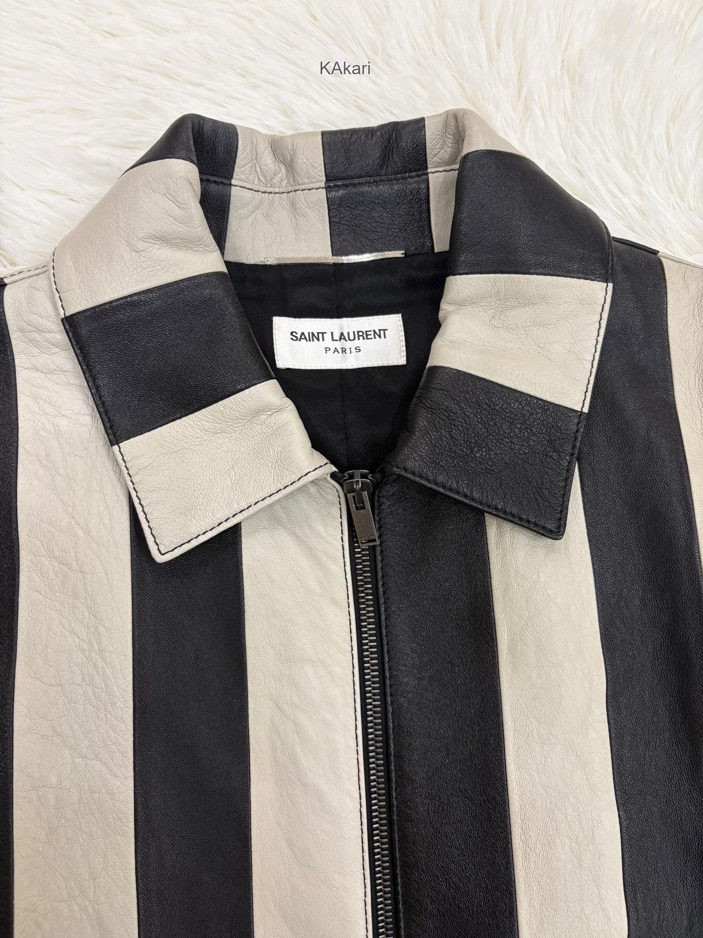 Saint Laurent Paris Saint Laurent SLP Lambskin Striped Jacket Size US M / EU 48-50 / 2 - 4 Thumbnail