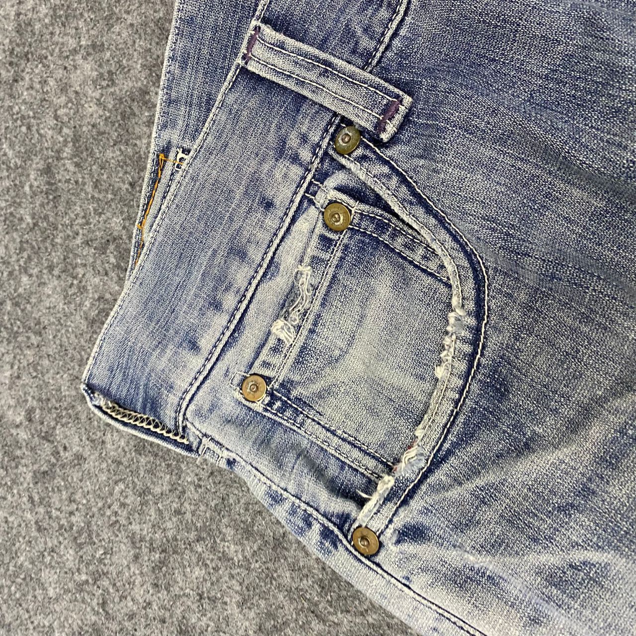 Japanese Brand 💥Vintage Levis Buckle Back Carpenter Distressed Distressed Size US 34 / EU 50 - 10 Thumbnail