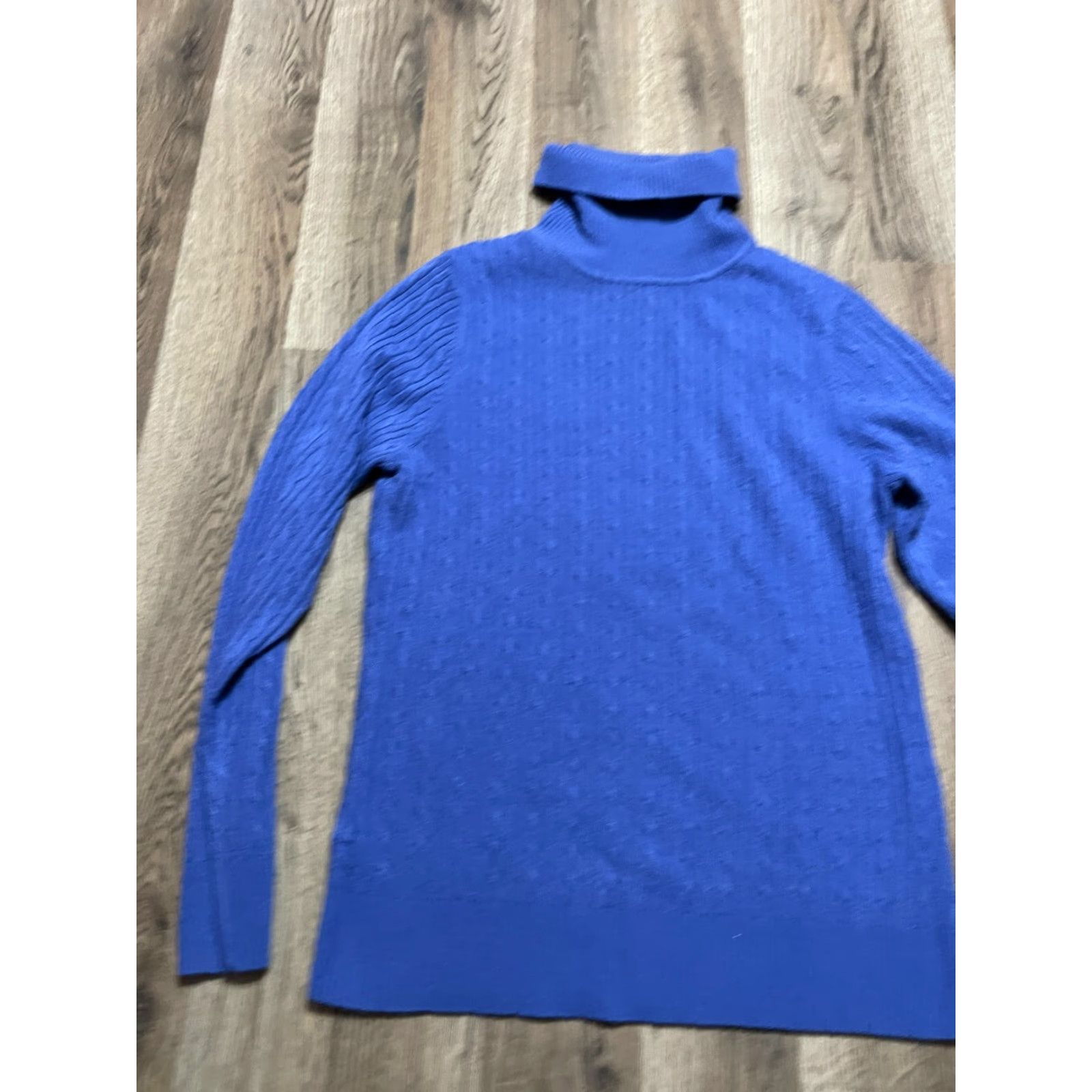 Croft & Barrow Croft&Barrow Sweater Women's Medium Blue Long Sleeve Pullover Turtleneck Size M / US 6-8 / IT 42-44 - 3 Thumbnail