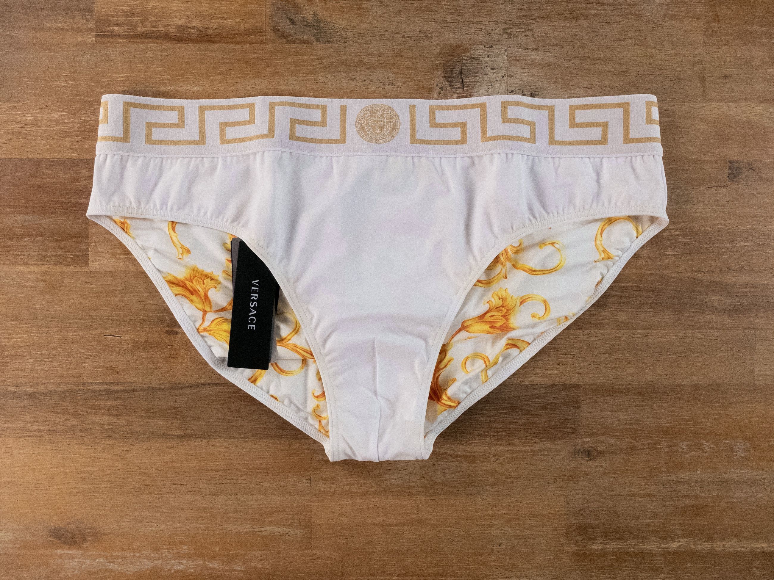 Versace VERSACE white swim briefs w barocco print inside 8 3XL Size US 40 / EU 56 - 1 Thumbnail
