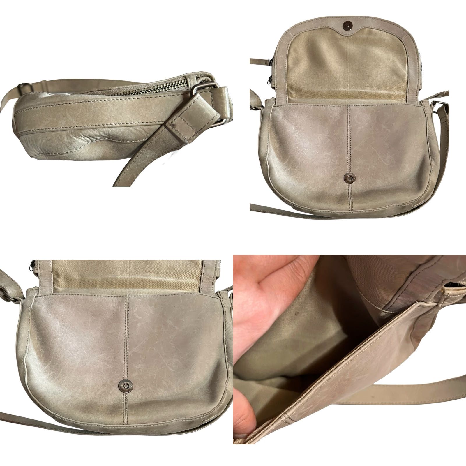 Lucky Brand VINTAGE Lucky Brand Mint Green Leather Crossbody Satchel Foldover Purse Women’s Size ONE SIZE - 9 Thumbnail