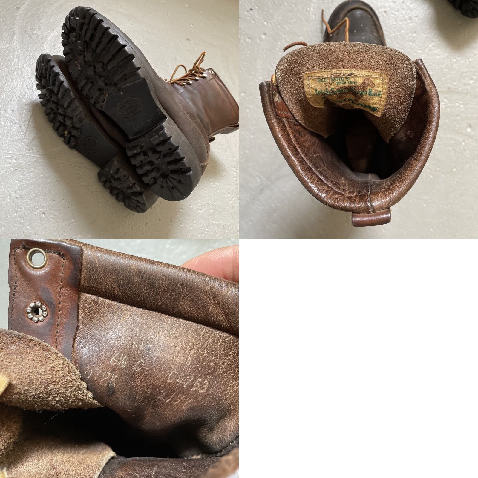 Vintage VINTAGE Red Wing Irish Setter Moc Toe Work Boots Shirt Mens 6.5 Brown USA 70s 80s Workwear Leather Moc Toe Red Wing Shoes Size US 7 / EU 40 - 9 Thumbnail