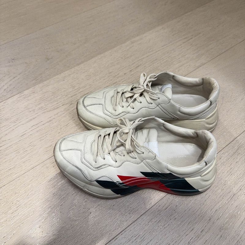 Gucci Rhyton Leather Low-Top Sneakers