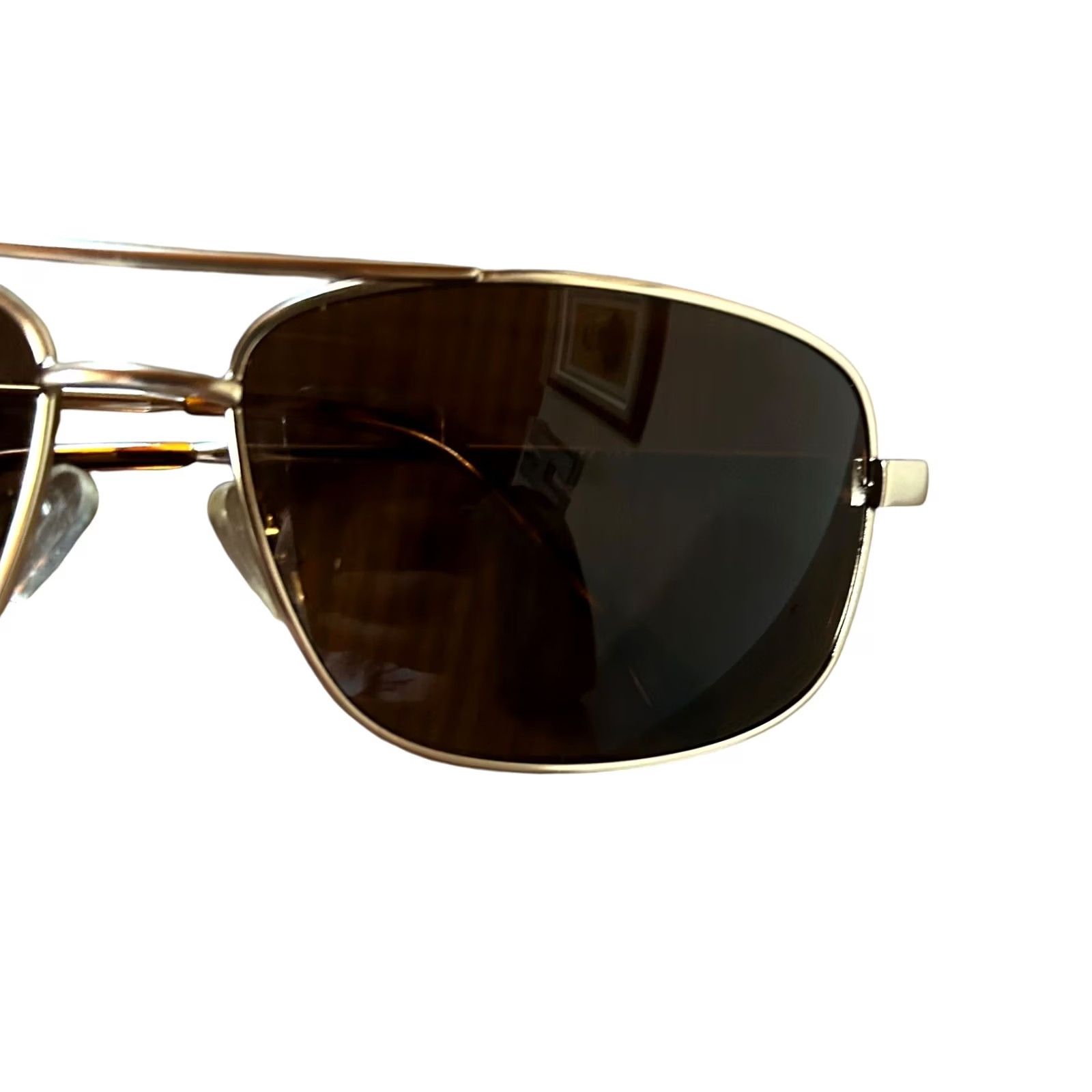 Calvin Klein Calvin Klein Sunglasses Unisex Aviator Frame Gold Full Rim R156S 718 UV400 Polarized Brown Lens Size ONE SIZE - 5 Thumbnail