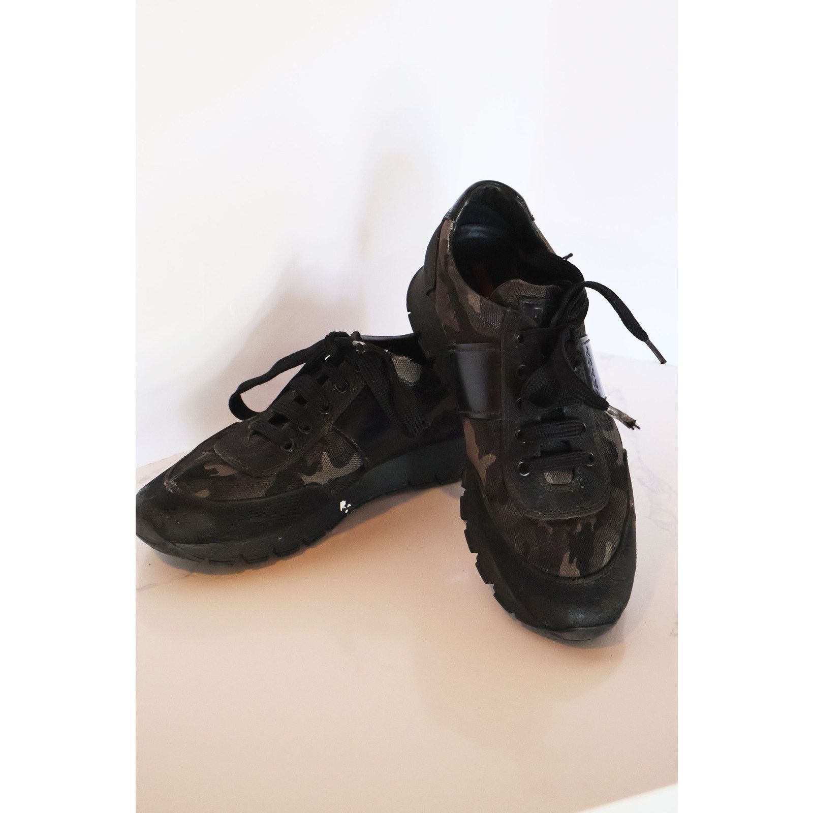 Prada Vintage PRADA Y2K Canvas + Leather Camouflage Sneakers Size US 8 / IT 38 - 6 Thumbnail
