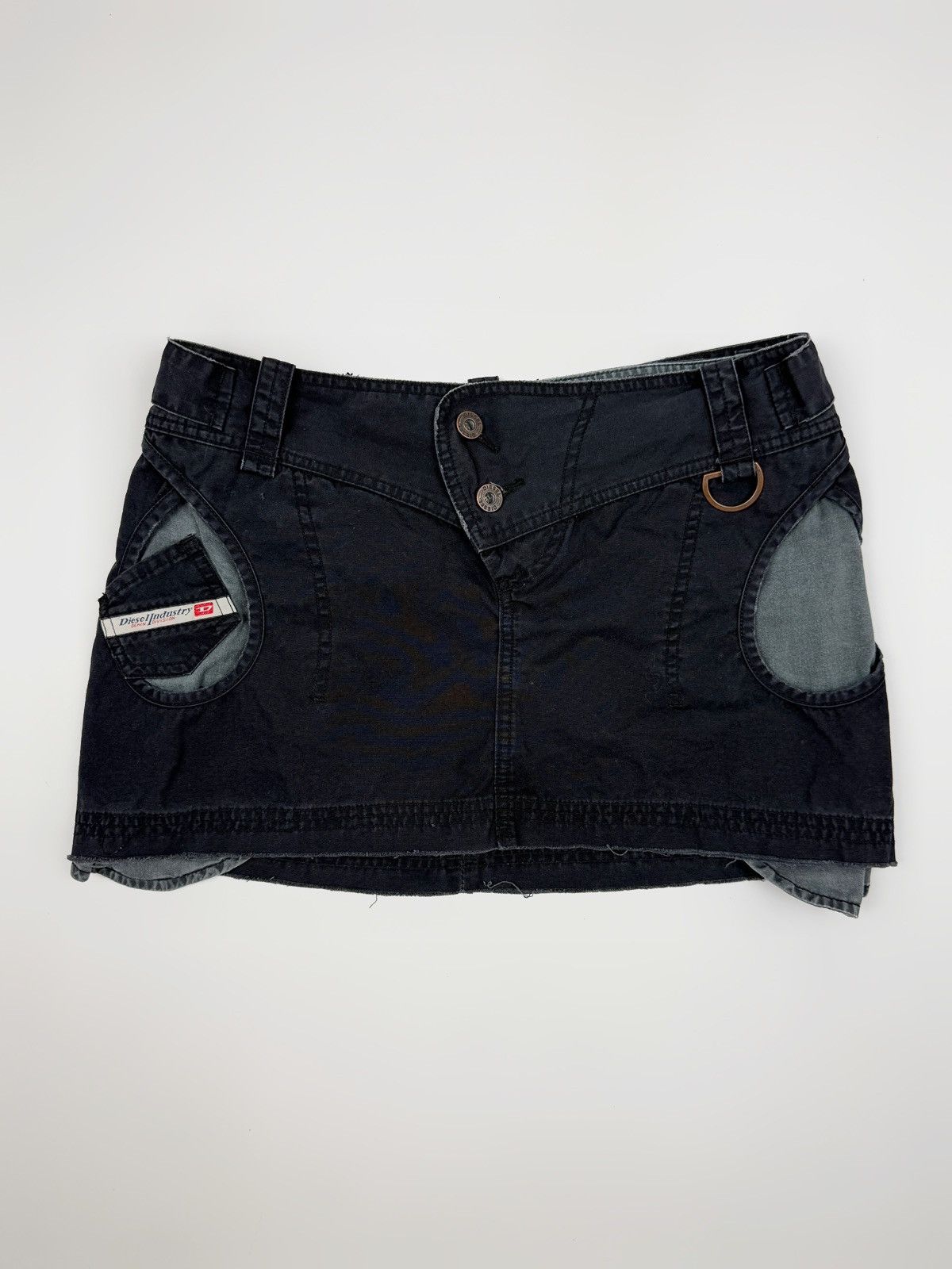 Diesel Y2K Vintage Diesel Washed Egg Cell Pocket Cotton Mini Skirt Size 28" / US 6 / IT 42 - 1 Thumbnail