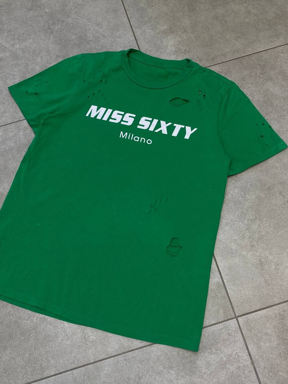 Miss Sixty Miss Sixty Milano Y2K Distressed Big Logo T-Shirt Size S / US 4 / IT 40 - 4 Thumbnail