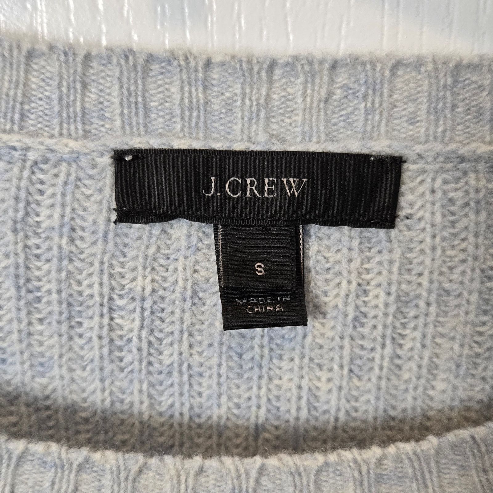 J.Crew J.Crew Wool Sweater Women sz S Leather Elbow Patch Blue Size S / US 4 / IT 40 - 3 Thumbnail