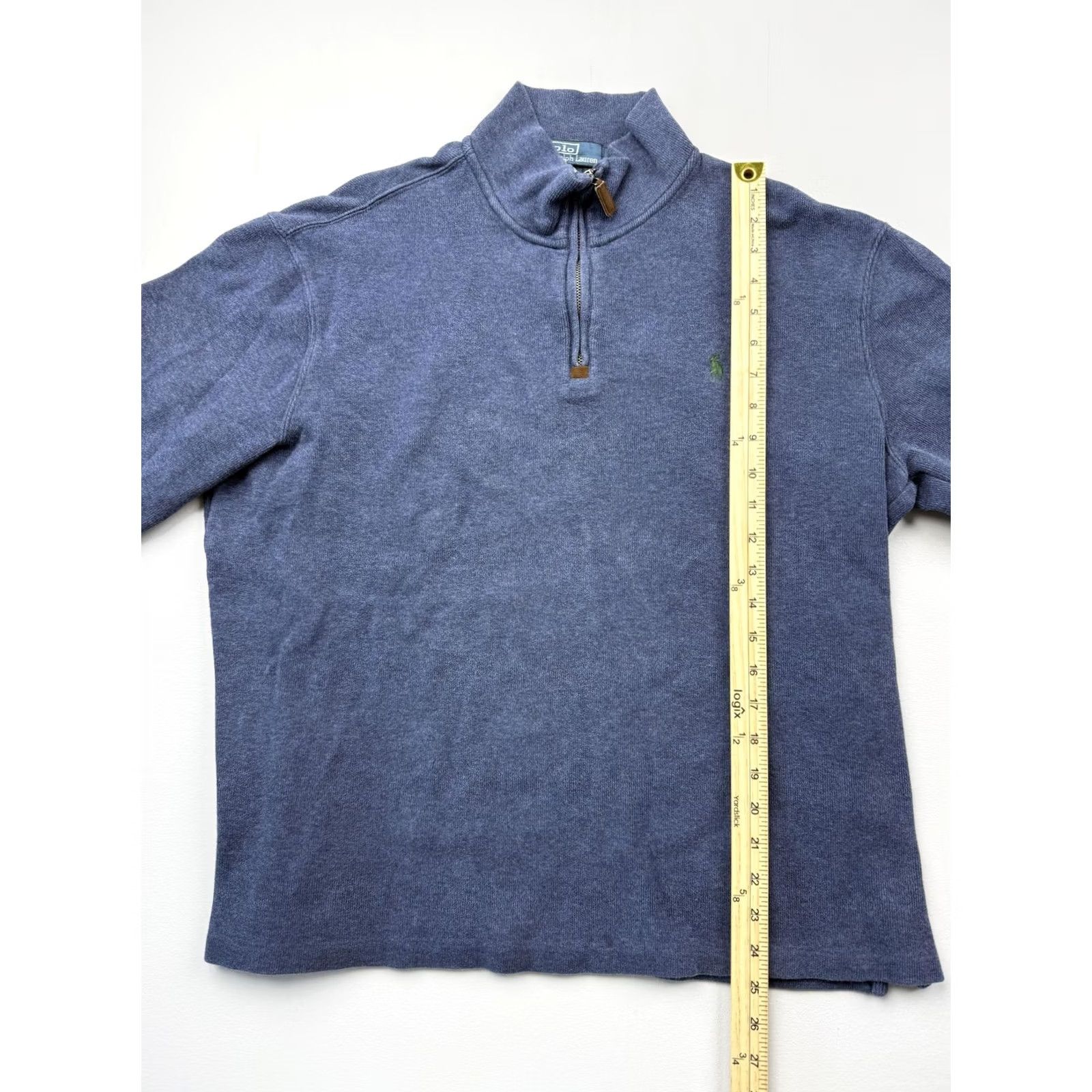 Polo Ralph Lauren Polo Ralph Lauren Sweater Mens Large Blue Quarter Zip Mock Neck Cotton Pullover Size US L / EU 52-54 / 3 - 4 Thumbnail