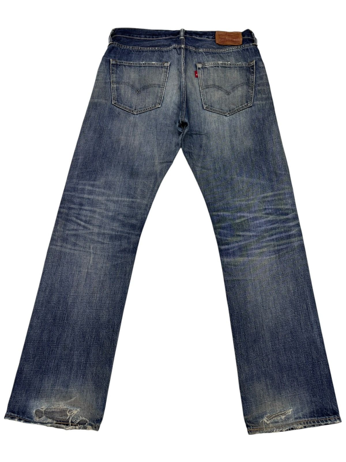 Levi's Levis 501 Y2K DISTRESSED DENIM JEANS Size US 34 / EU 50 - 2 Thumbnail