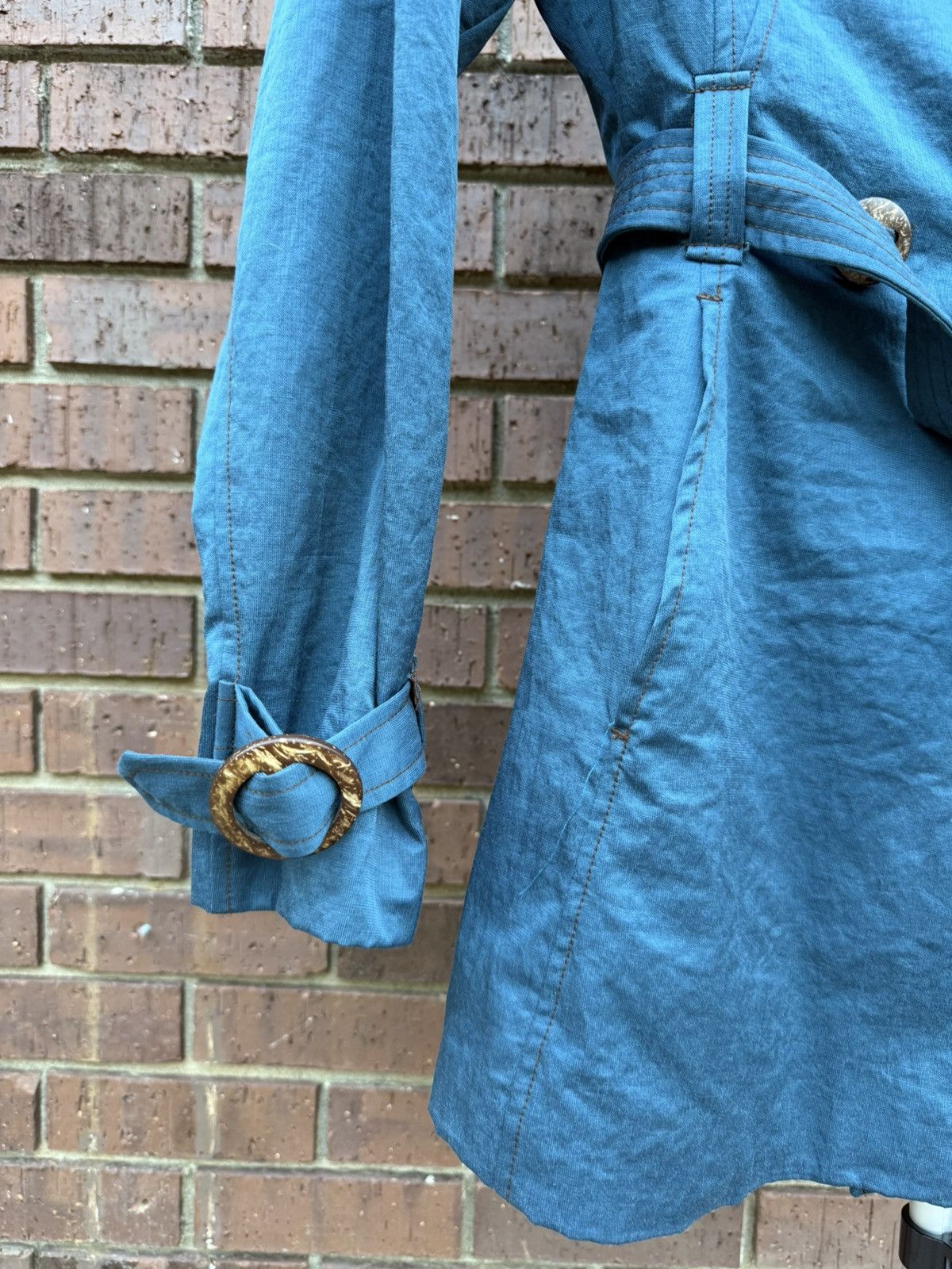 Other Ambition Double Breasted Trench Coat Teal Belt Women Small Size S / US 4 / IT 40 - 4 Thumbnail