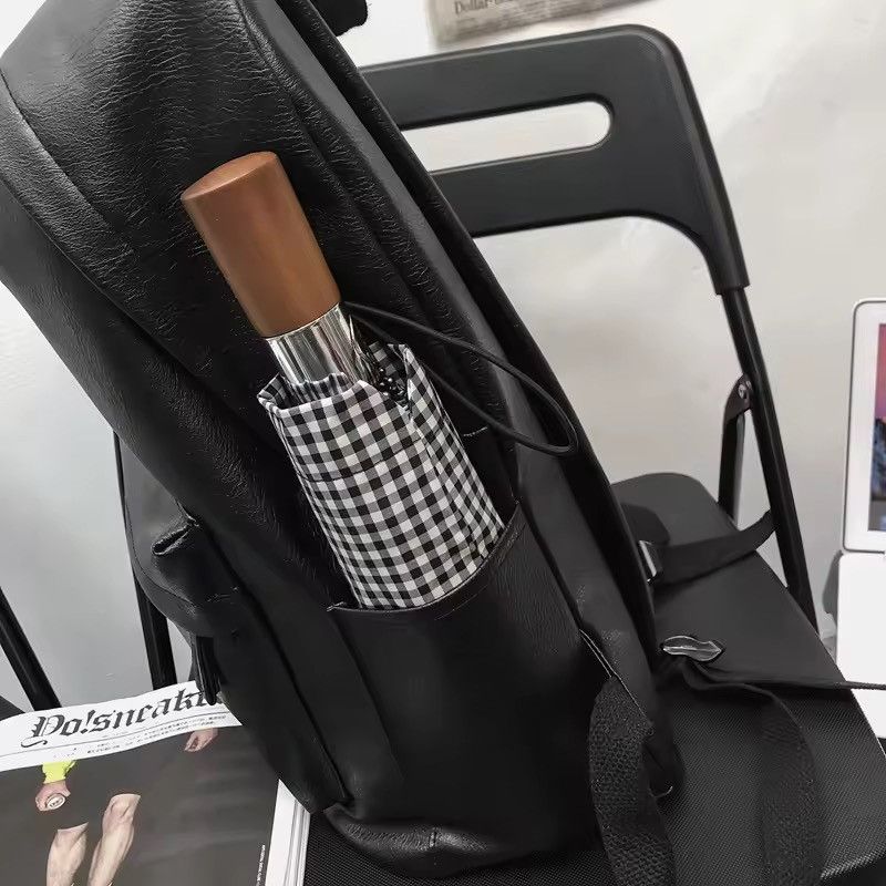 Japanese Brand Soft Casual Basic PU Leather Backpack Size ONE SIZE - 15 Thumbnail