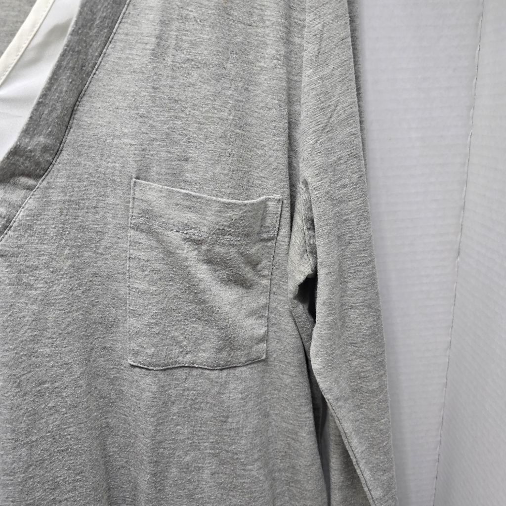 The Unbranded Brand Women's RETRO-ology Gray Long Sleeve Tee White Trim, Size L Size L / US 10 / IT 46 - 2 Thumbnail