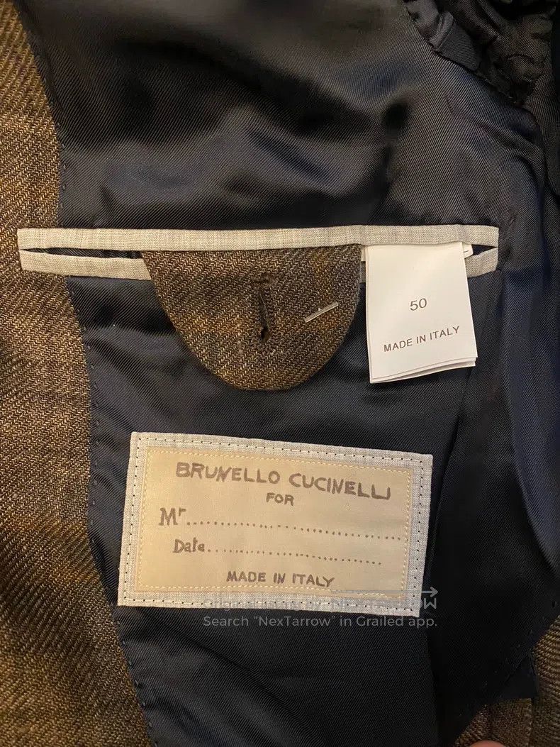 Brunello Cucinelli Brunello Cucinelli Double-breasted suit jacket, linen, sil Size 50L - 4 Thumbnail
