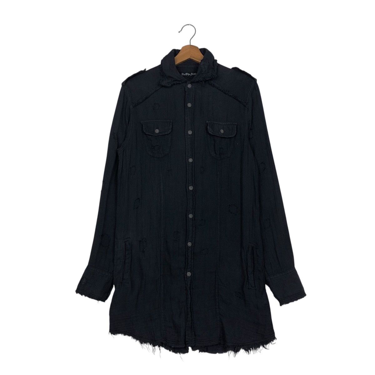 In The Attic 📌Rich Black Shirt Button Jacket In The Attic Punk Design Size US L / EU 52-54 / 3 - 2 Thumbnail