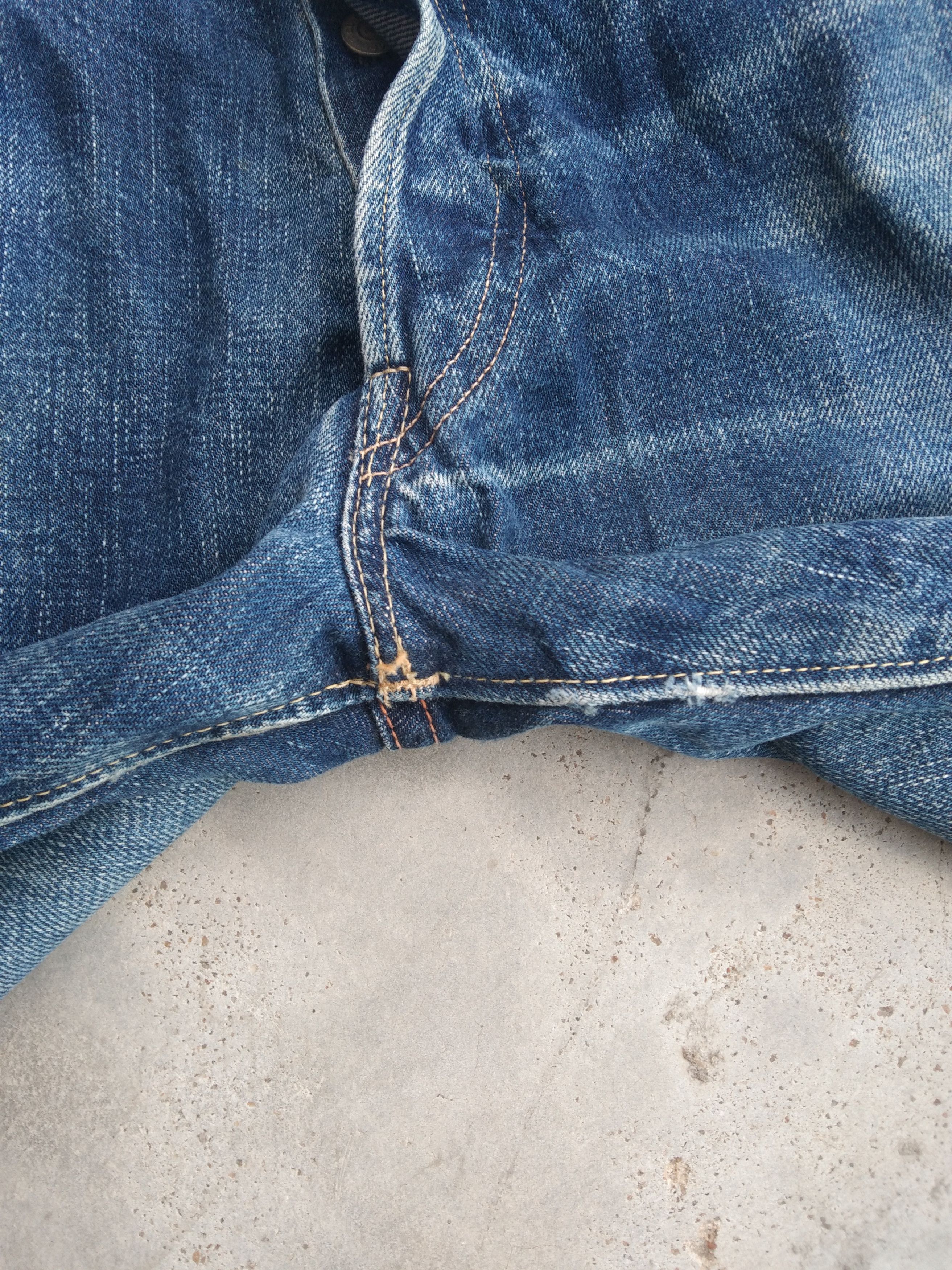 Full Count & Co. Vintage Full Count Selvedge Distressed Redline Jeans 29x31 Size US 29 - 7 Thumbnail