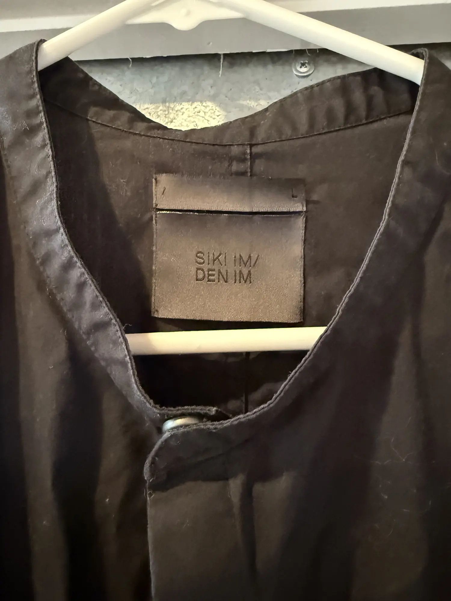 Blk Dnm Cropped Collarless Shirt Size US L / EU 52-54 / 3 - 3 Thumbnail