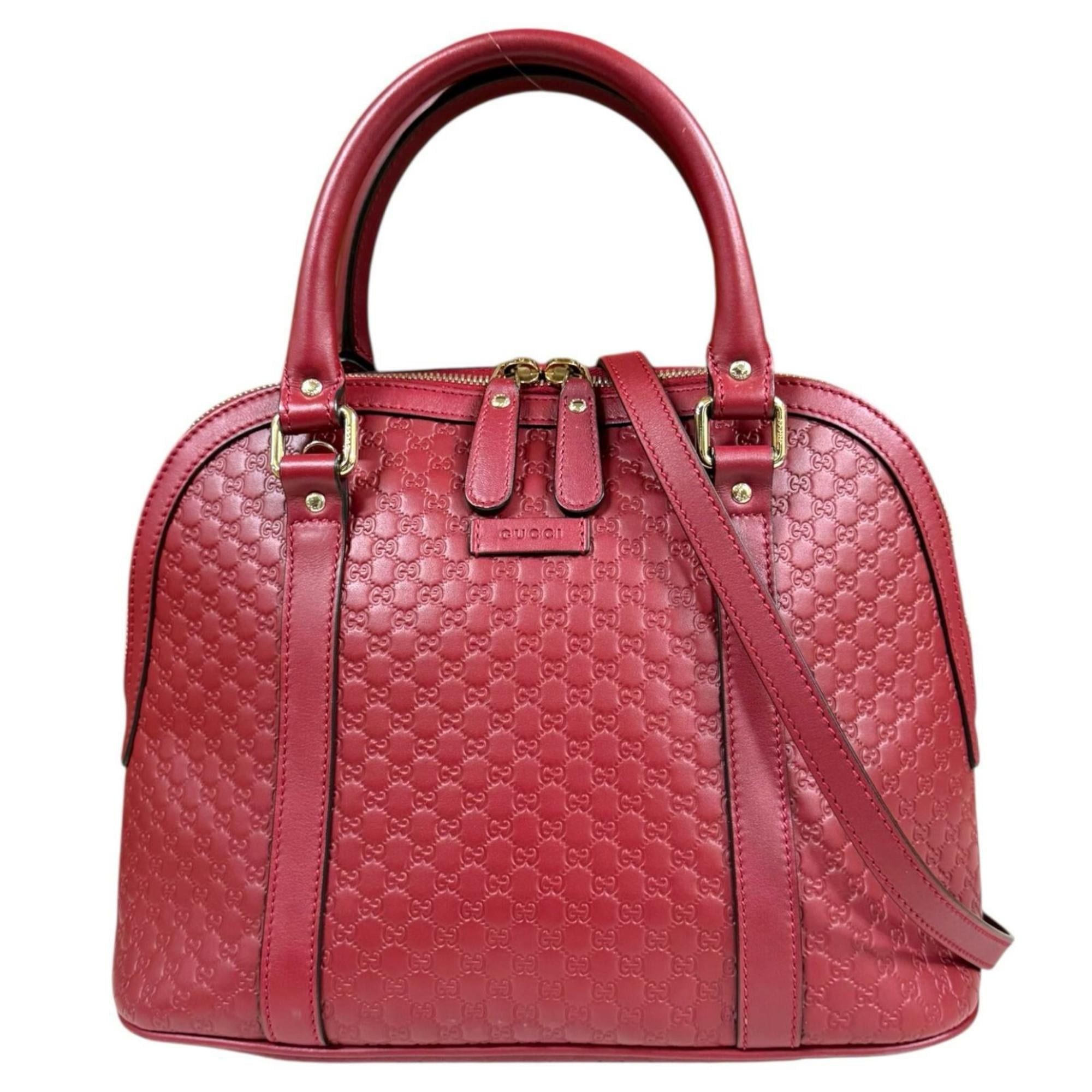 Gucci Gucci Micro Guccissima Shoulder Bag, Leather 449663, Red, Women's, Pre-owned, 2-Way Size ONE SIZE - 1 Thumbnail