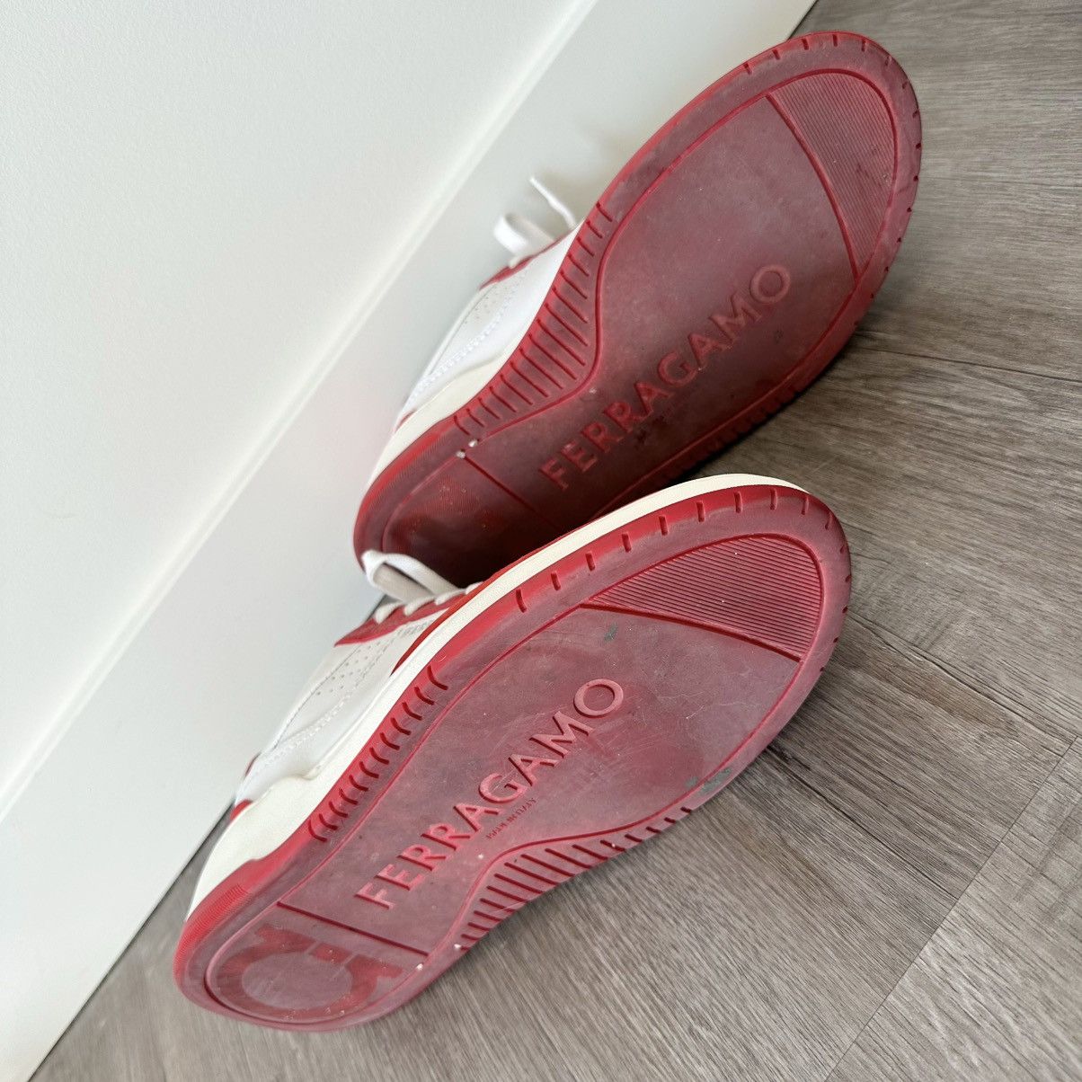 Salvatore Ferragamo Sneaker in Red Suede/Leather Size US 8.5 / EU 41-42 - 4 Thumbnail