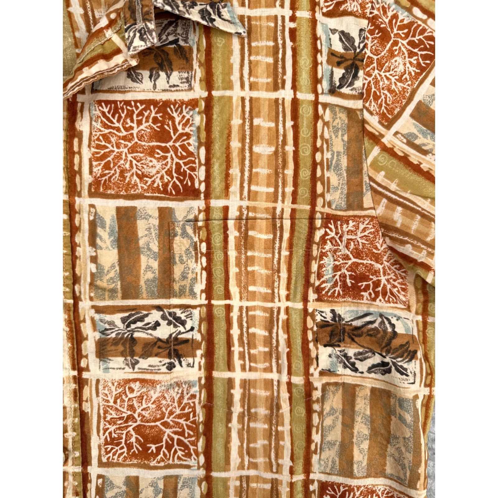 Tori Richard VINTAGE Tori Richard Shirt Men Beige Floral Tile Button-Up Cotton Hawaiian 80s Size US M / EU 48-50 / 2 - 6 Thumbnail