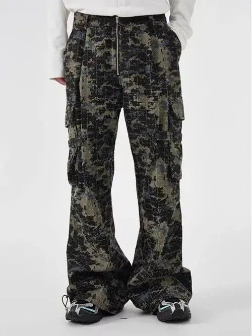Jean Specially cut washed ripped camouflage overalls Size US 32 / EU 48 - 1 Thumbnail
