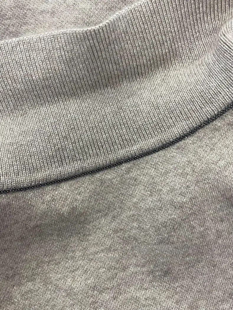 Brunello Cucinelli Brunello Cucinelli Oatmeal Color Lapel Cashmere Knit Sweat Size S / US 4 / IT 40 - 3 Thumbnail