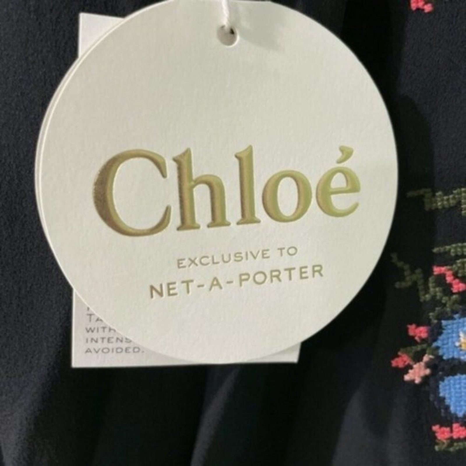 Chloe Chloe Embroidered crepe mini skirt navy size 8 Size 28" / US 6 / IT 42 - 6 Thumbnail