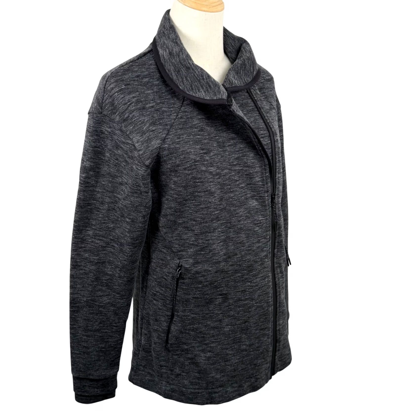 Champion Champion C9 Women M Grey Full Zip Jacket Asymmetrical Funnel Scuba Neck Victory Fleece Size M / US 6-8 / IT 42-44 - 4 Thumbnail