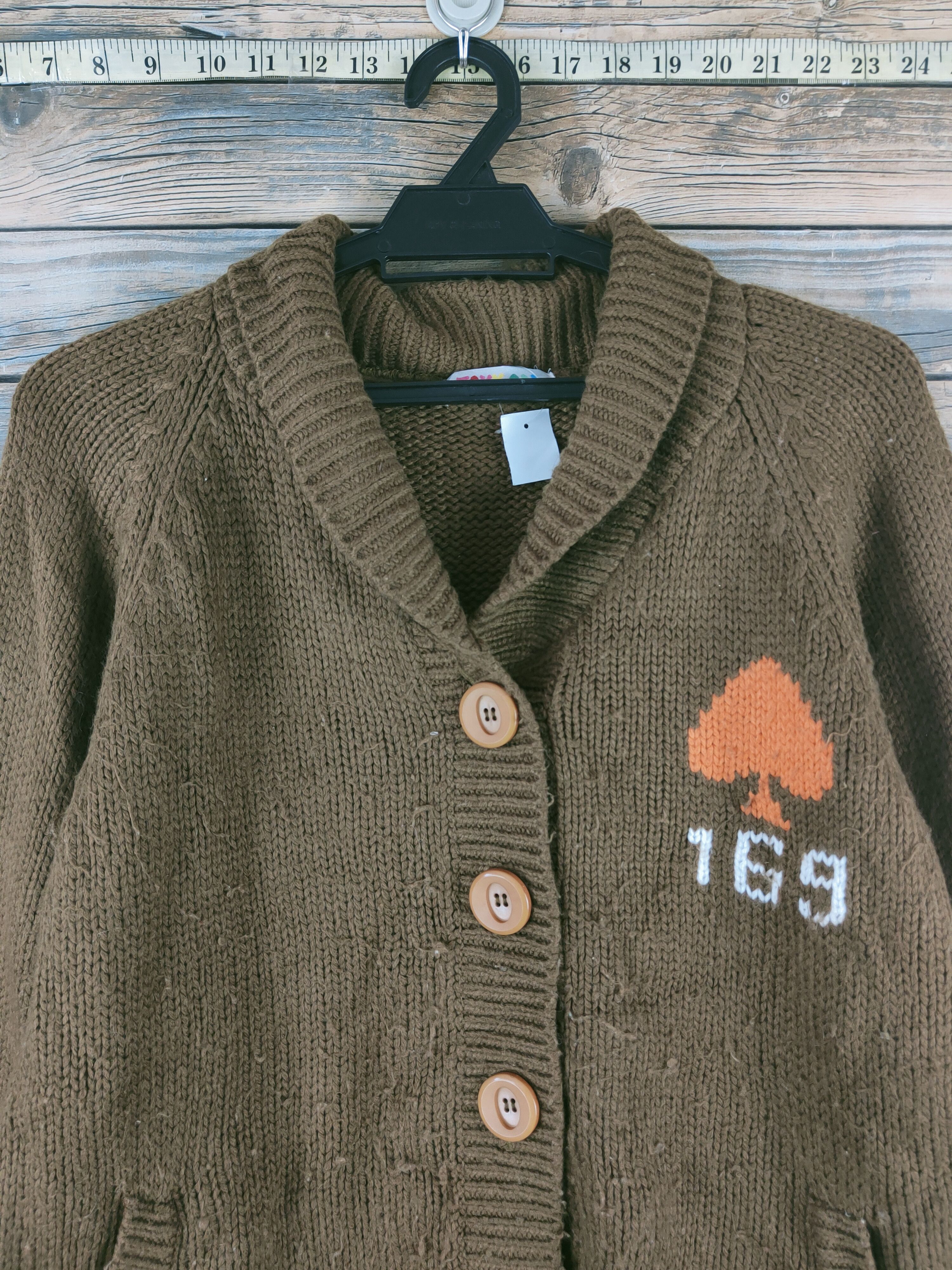 Japanese Brand DL Joky Gal Olive Knitwear Cardigan #46-392 Size M / US 6-8 / IT 42-44 - 2 Thumbnail