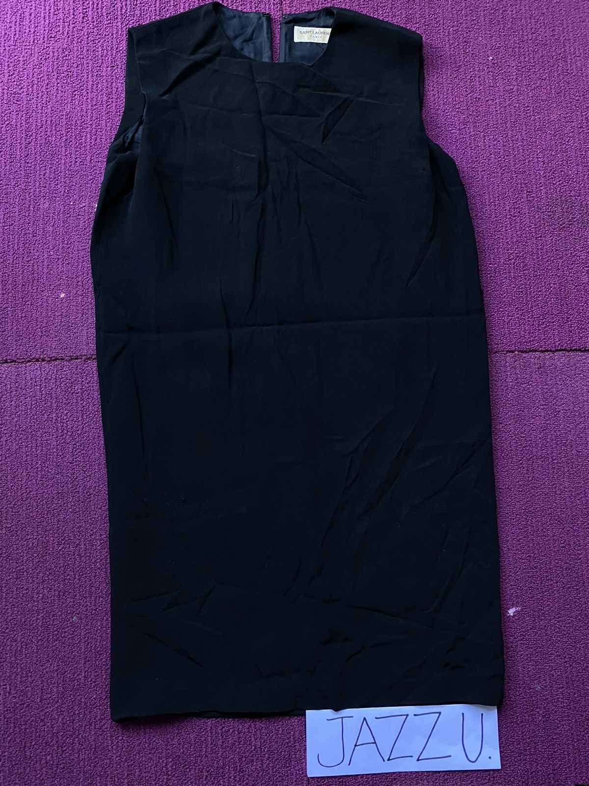 image of Saint Laurent Paris Midi Mini Dress in Black, Women's (Size Small)