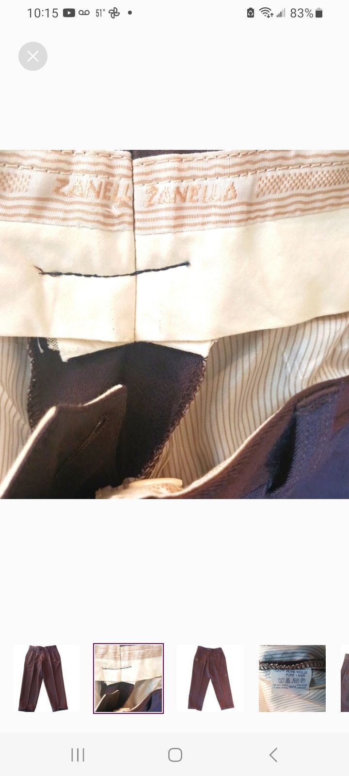 Zanella Zanella Men's Pants Size US 31 - 2 Thumbnail