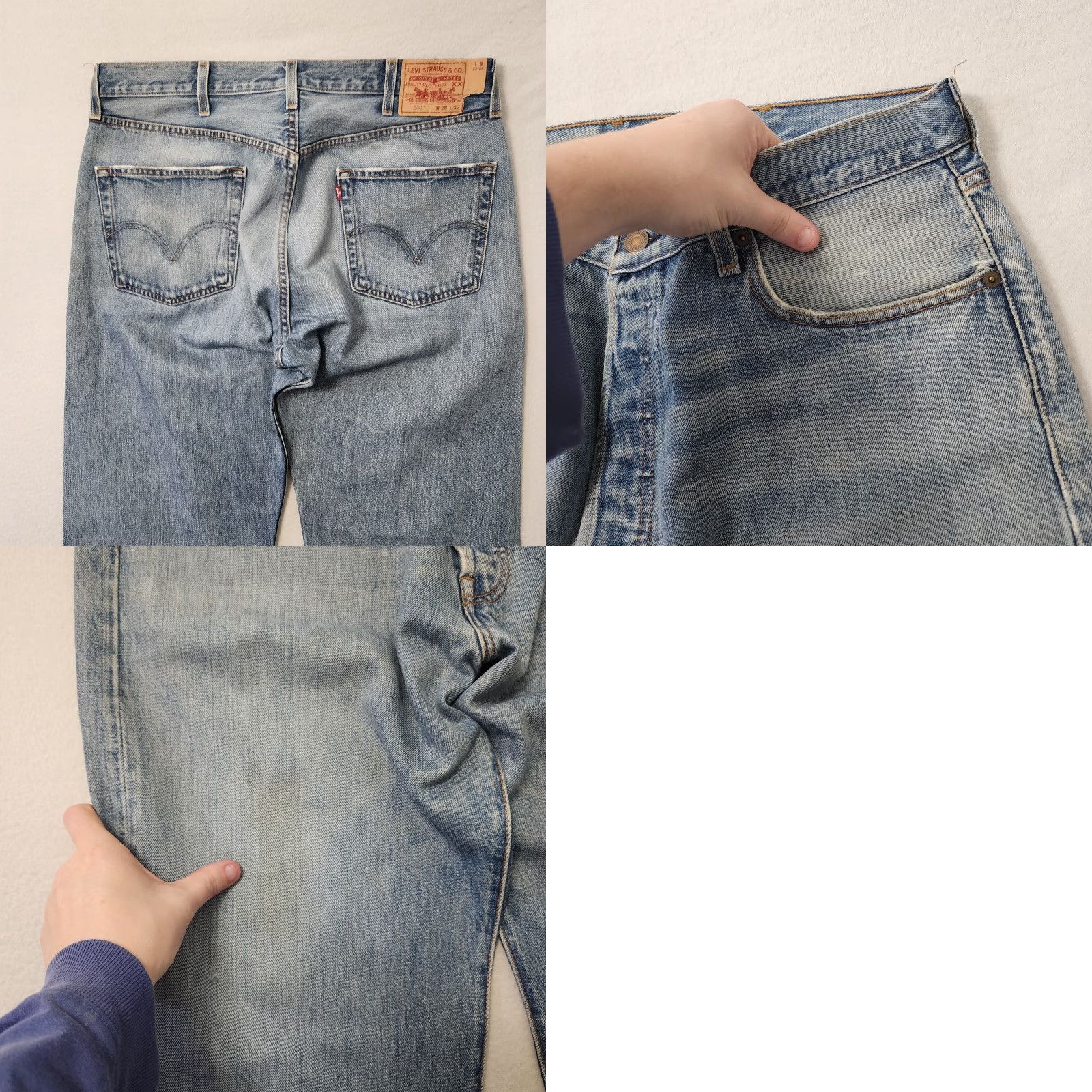 Levi's VINTAGE Levi's 501 Jeans Men 38x32 Distressed Blue Fade Whiskering 00501-2645 WPL 423 Size ONE SIZE - 10 Thumbnail