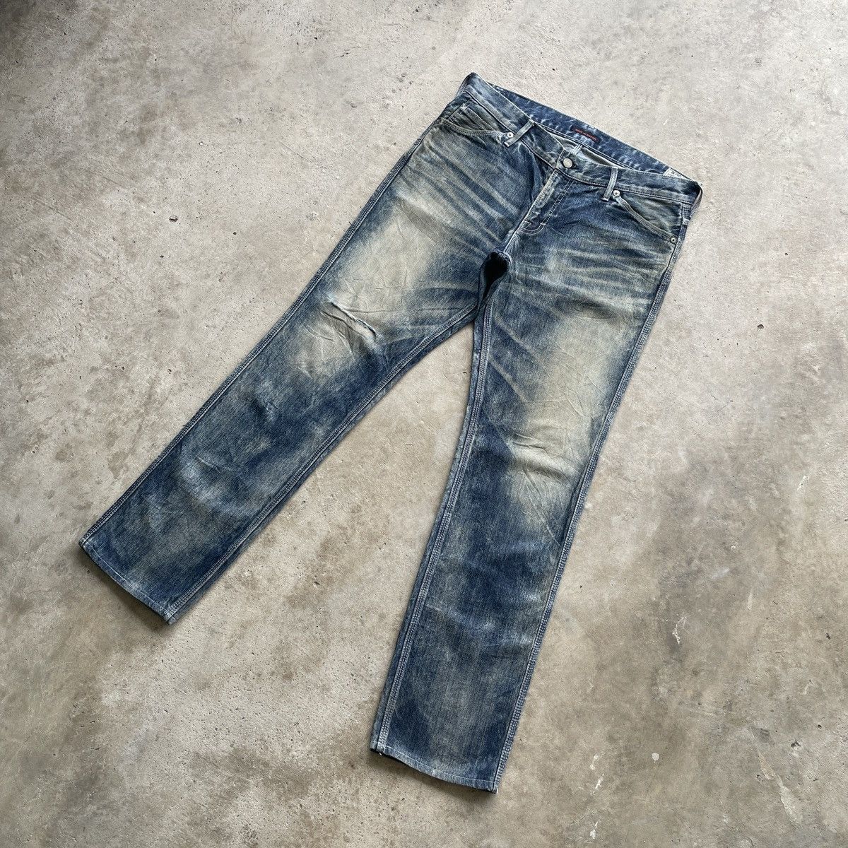 Japanese Brand Vintage BlueWay Japan Rusty Jeans Faded Distressed Pants W35 Size US 35 - 2 Thumbnail