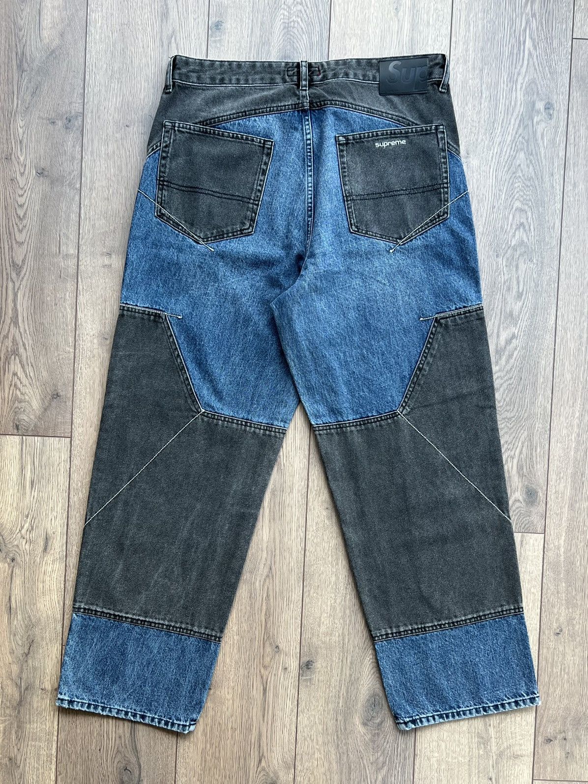 Supreme Supreme 2-Tone Paneled Denim Jeans “Black” 34 Size US 34 / EU 50 - 4 Thumbnail