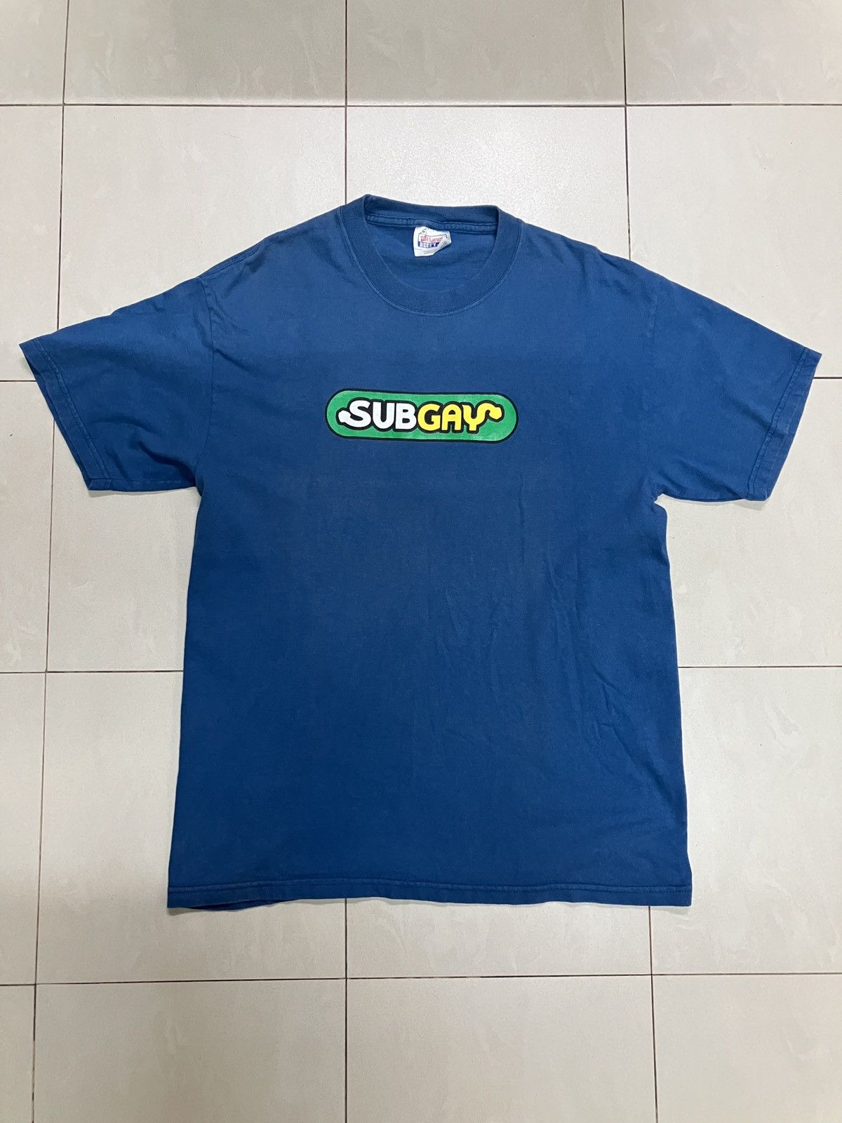 Vintage Vintage Rare Subway “Subgay” Parody T Shirt Size US M / EU 48-50 / 2 - 1 Thumbnail