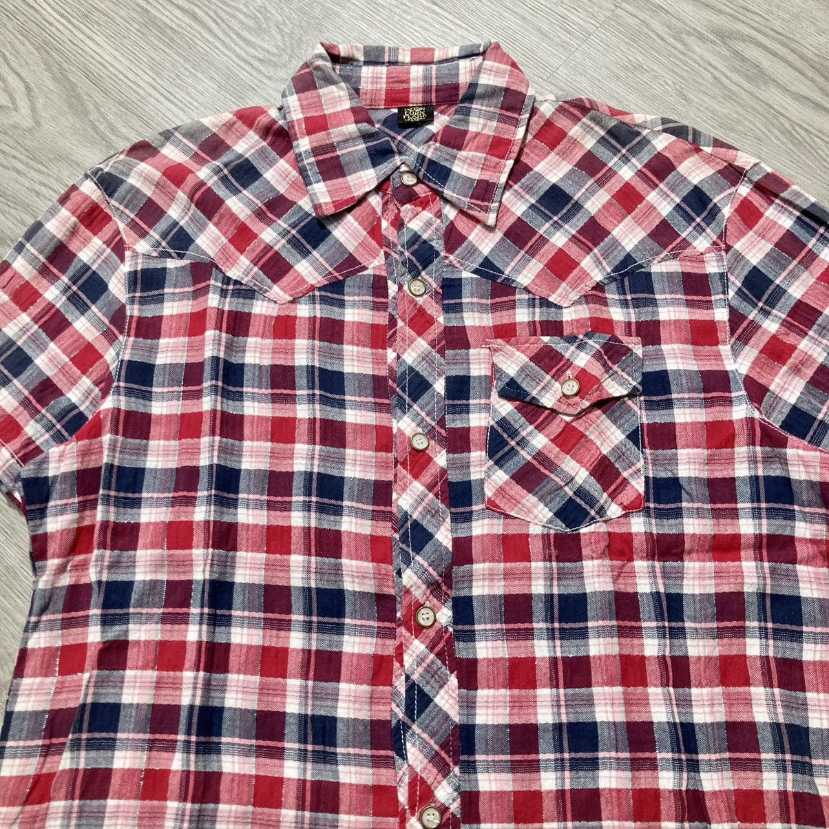 20471120 2000s Corn Flake Poem Logo Western Plaid Shirt Button Up Size US L / EU 52-54 / 3 - 7 Thumbnail