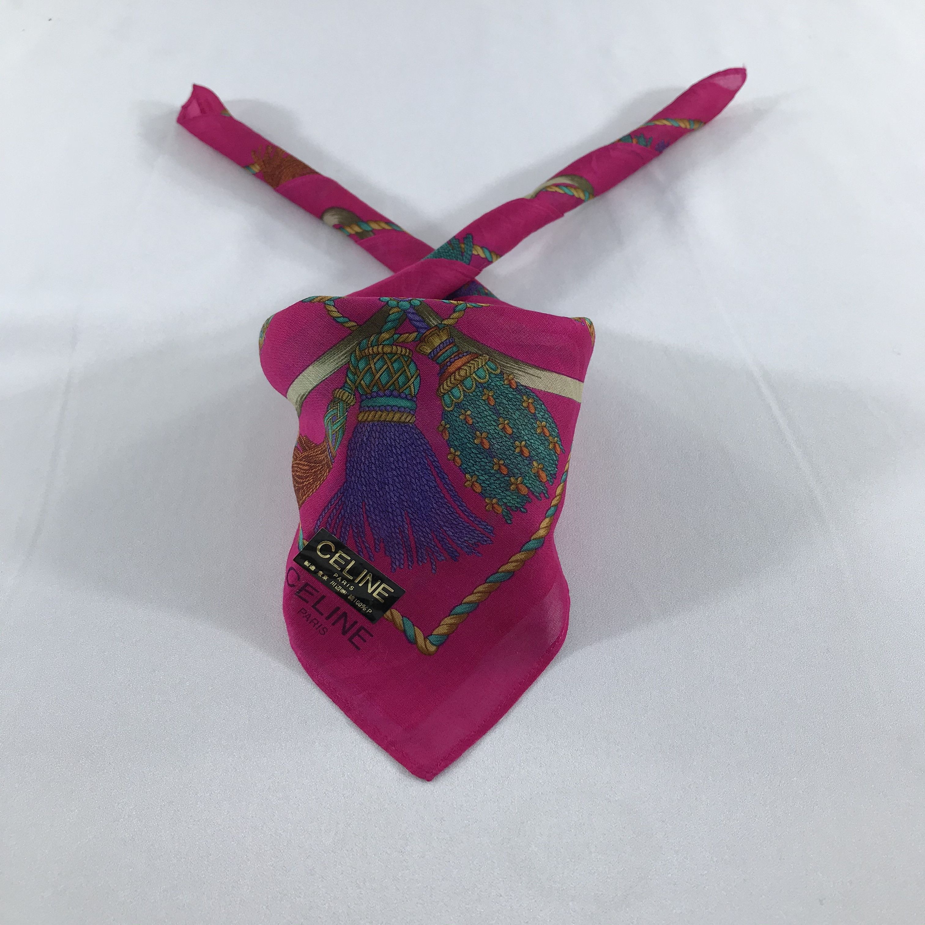 Celine Celine Luxury Handkerchief Neckerchief Bandana H874 Size ONE SIZE - 2 Thumbnail
