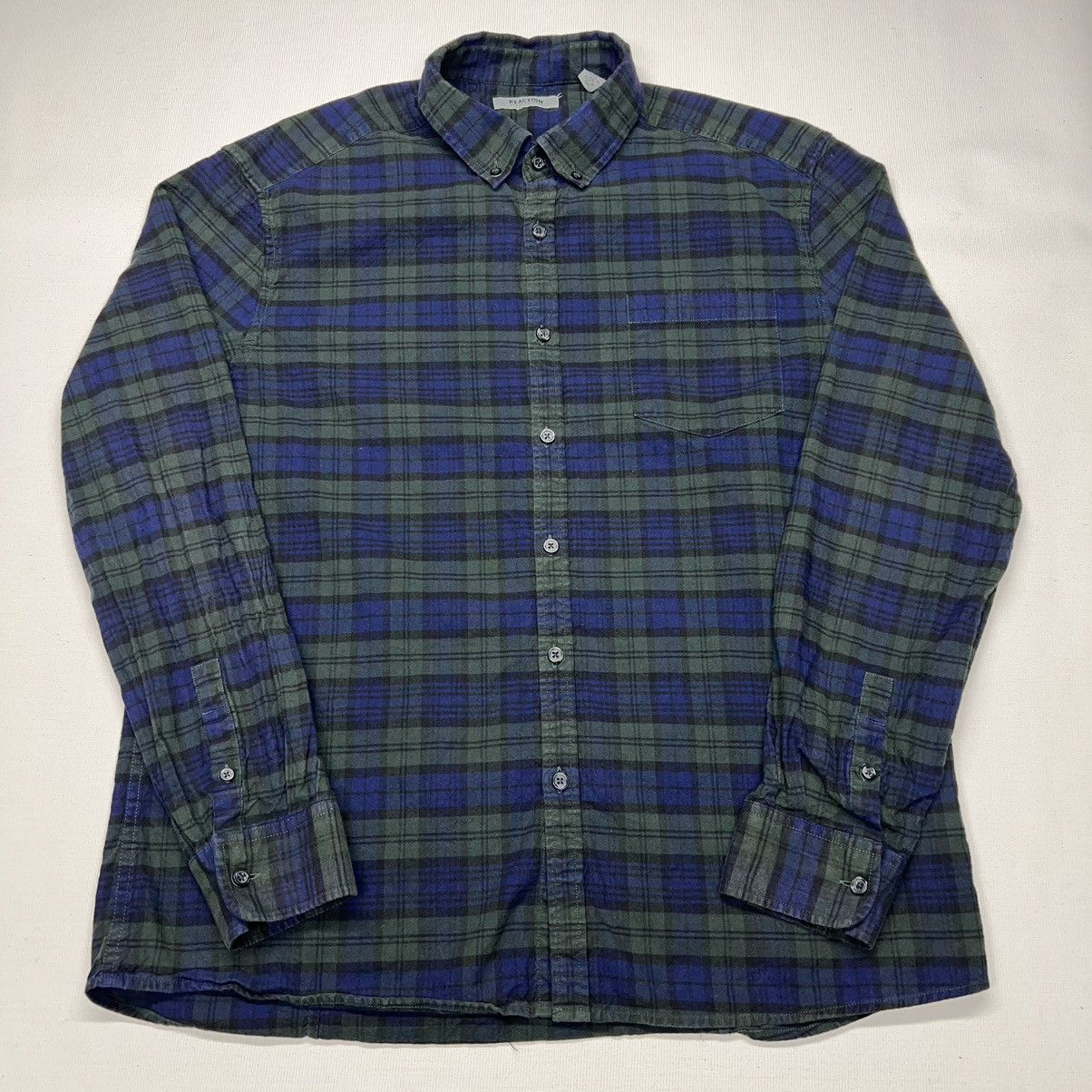 Kenneth Cole Kenneth Cole Reaction Flannel Shirt Button Down Green Blue Size US XL / EU 56 / 4 - 1 Thumbnail