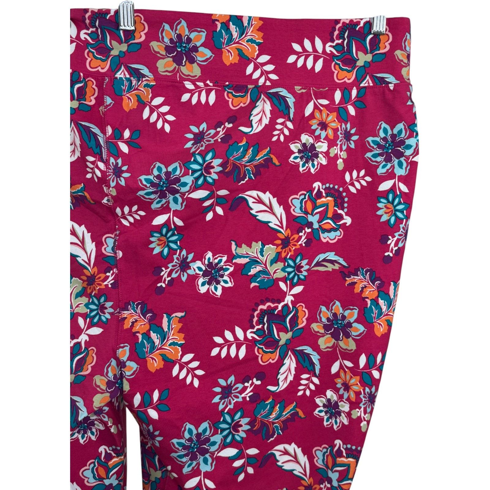 Other Sport Savvy Regular Printed Jersey Capri Pink Floral 5X Size 37" - 8 Thumbnail