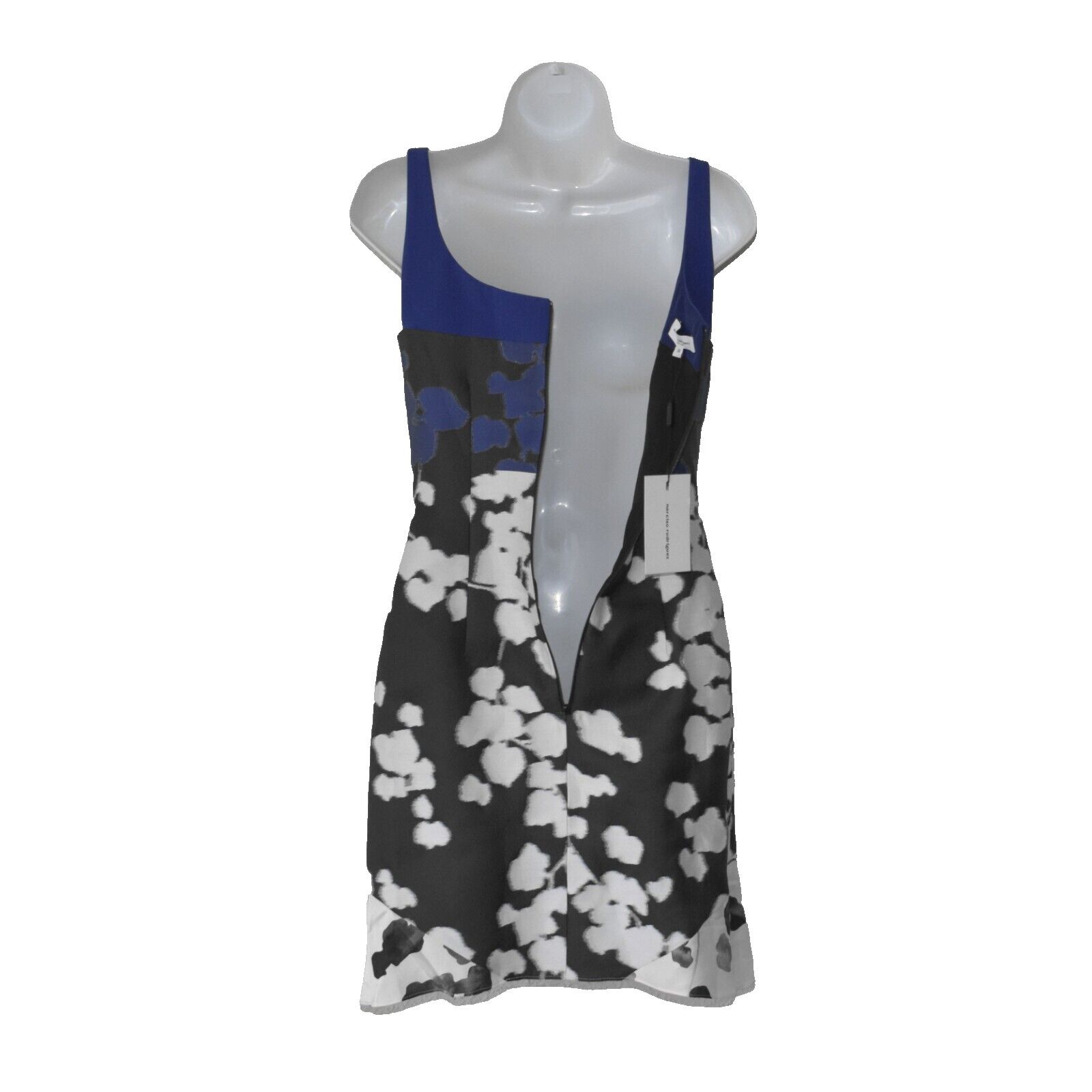 Narciso Rodriguez NWT NARCISO RODRIGUEZ Blue/Black Vine With Print Dress Sz 38 Size XS / US 0-2 / IT 36-38 - 4 Thumbnail