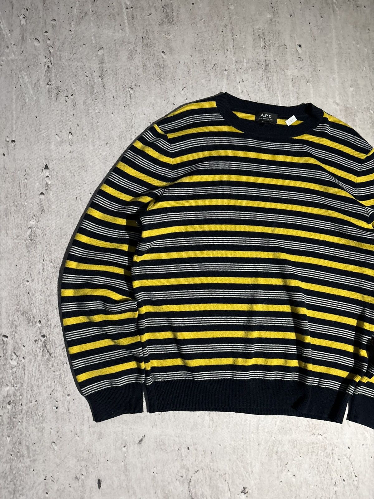 A.P.C. A.P.C. Knit Crewneck Sweater Japan Striped Streetwear Size US L / EU 52-54 / 3 - 2 Thumbnail