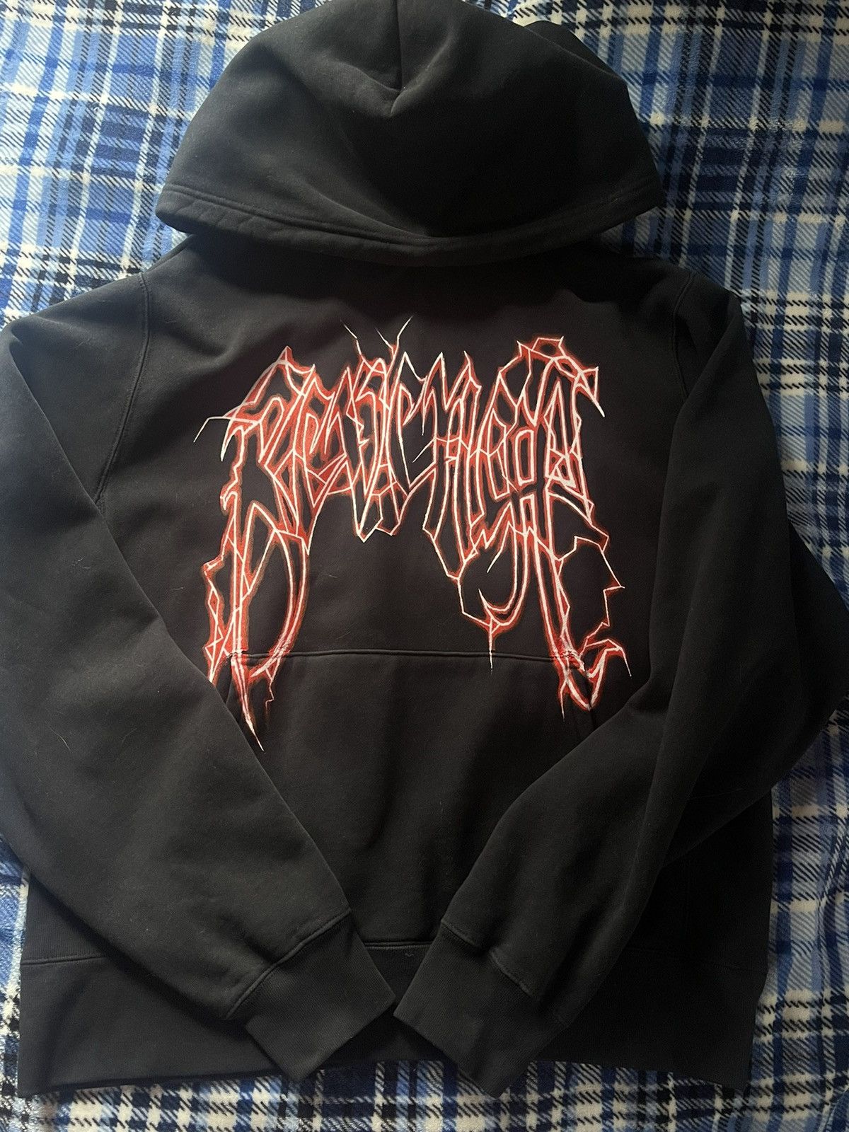 Revenge Revenge Red Lightning Logo Hoodie Size US XL / EU 56 / 4 - 1 Thumbnail