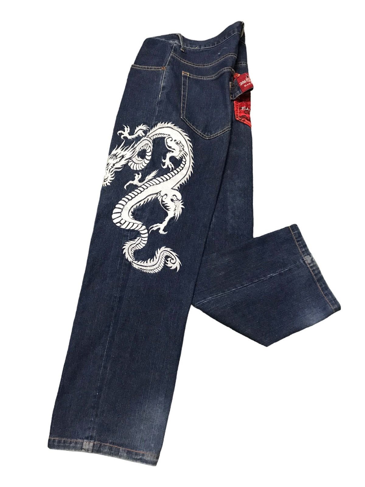Dogtown VERY RARE🔥 Dogtown Black Dragon Embroidery Baggy Jeans Size US 32 / EU 48 - 10 Thumbnail