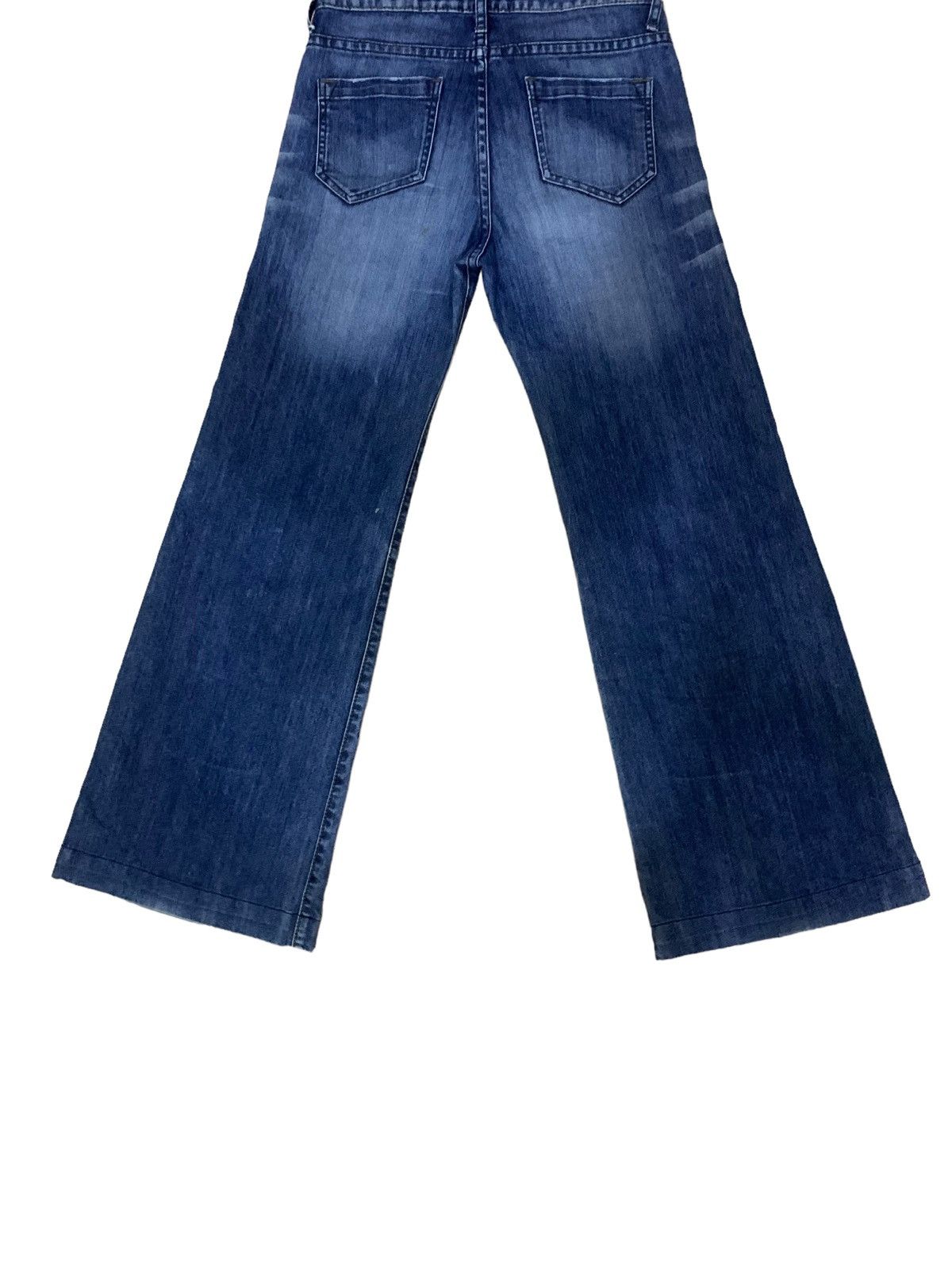 Jun Takahashi × Uniqlo 🔥Flare🔥 Vintage Uniqlo Wide Leg Blue Wash Jeans Size US 28 / EU 44 - 9 Thumbnail