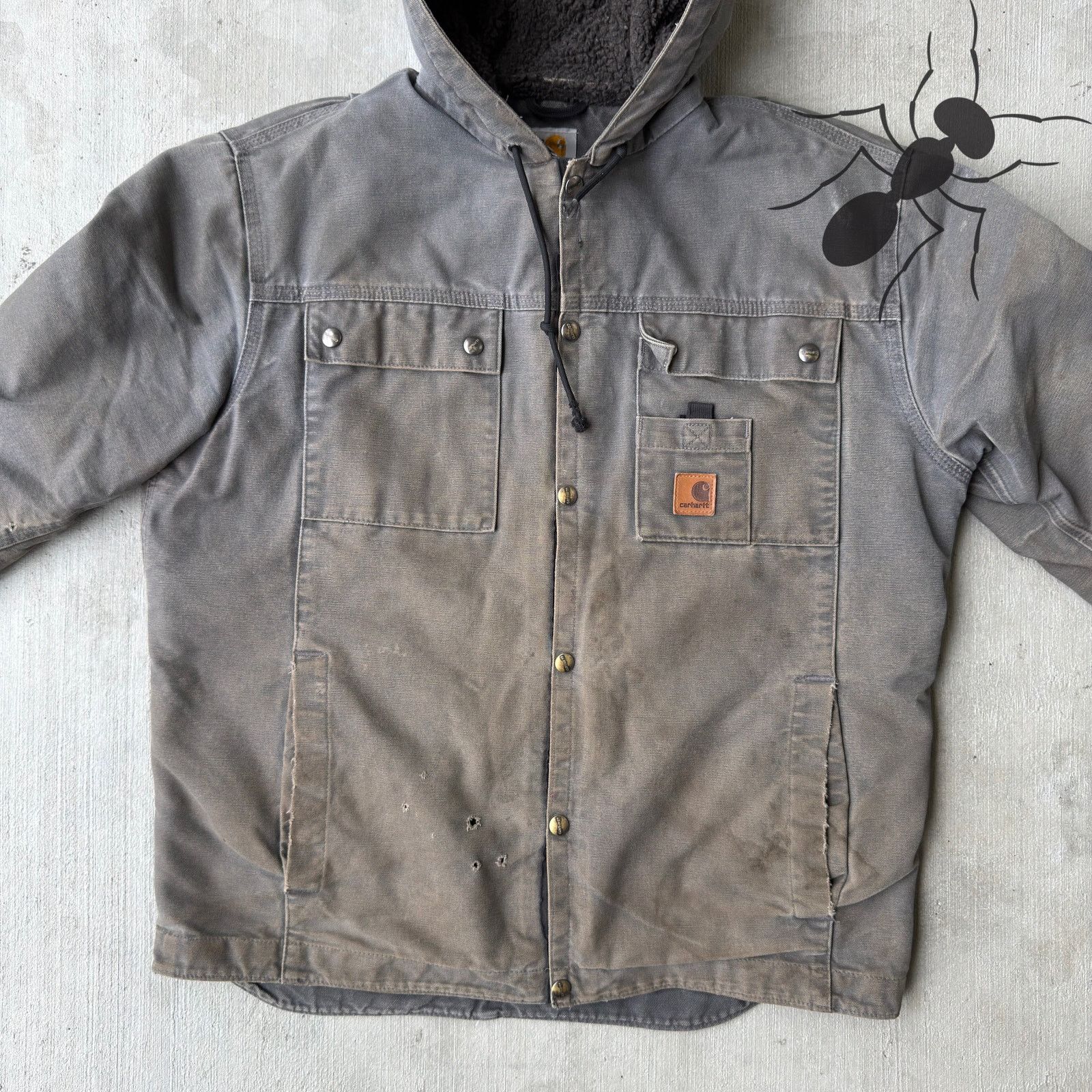 Carhartt × Vintage Carhartt J284 GVL gray button up work wear jacket Size US M / EU 48-50 / 2 - 3 Thumbnail